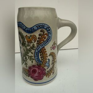 Vintage Kurt Hammer 1 Liter German Beer Stein “Kissing Couple” Folk Scene